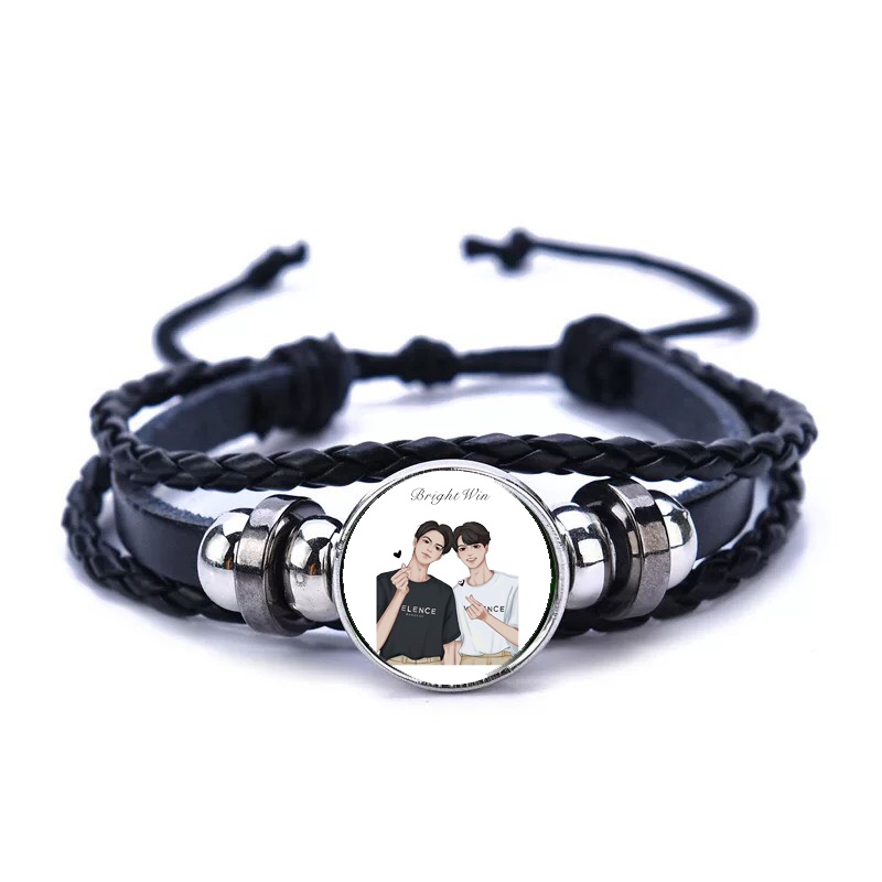 Vòng tay da lộn in hình nhân vật  BRIGHTWIN 2gether BL Thái Lan  anime chibi tiện lợi xinh xắn thời trang