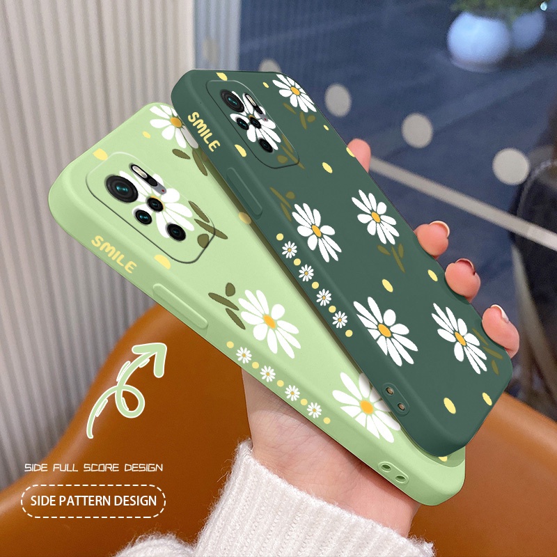 Ốp Điện Thoại Silicon In Hình Hoa Cúc Bảo Vệ Ống Kính Máy Ảnh Cho Xiaomi Redmi Note 10 Pro Max 10s 4G 5G