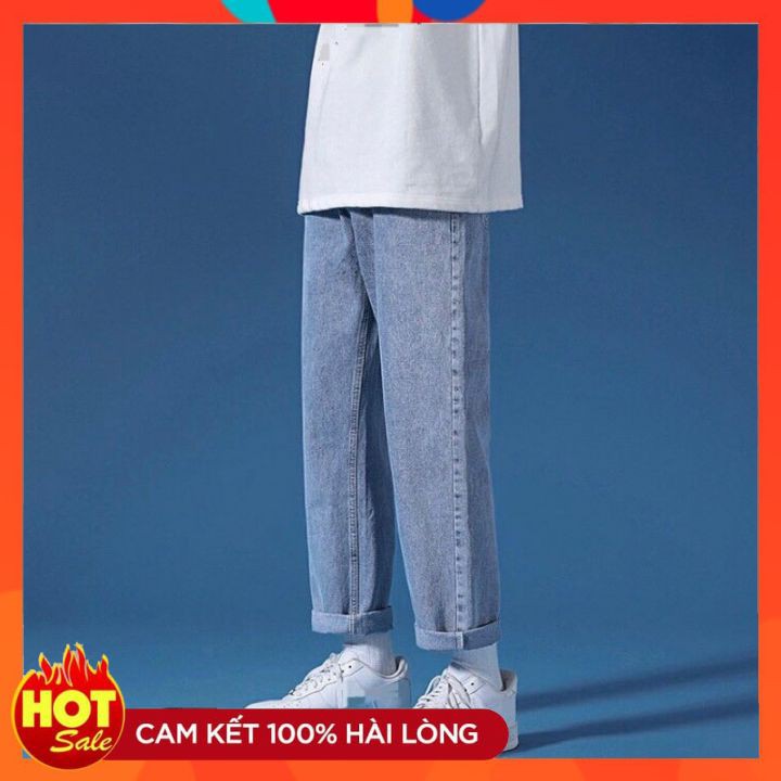 Quần jeans nam ⚡BH 1 ĐỔI 1⚡ quần bò baggy nam ống xuông phong cách Hàn Quốc  2021_HALLO STORE | BigBuy360 - bigbuy360.vn