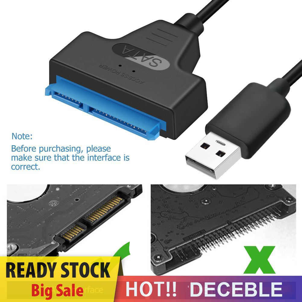 Cáp Chuyển Đổi Usb 2.0 Sang Sata 22pin Cho Ổ Cứng 2.5in Hdd Ssd