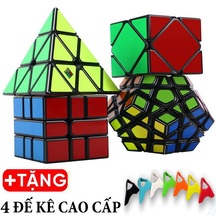 Combo 4 Rubik Megaminx, Pyraminx, Skewb, Square-1 - Rubik Biến Thể Sticker Cao Cấp