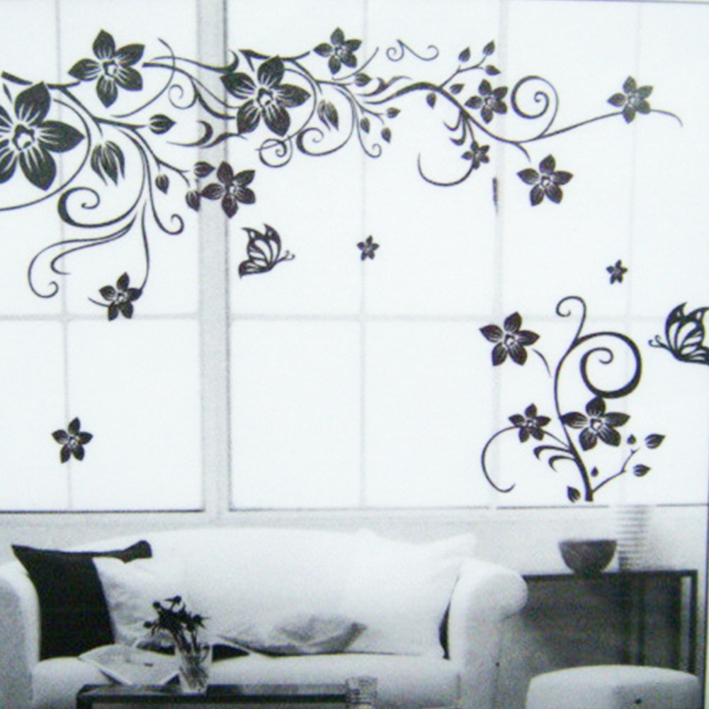 Decal dán tường Chống Thấm Nước Họa Tiết Hình Bông Hoa Dùng Trong Trang Trí Phòng