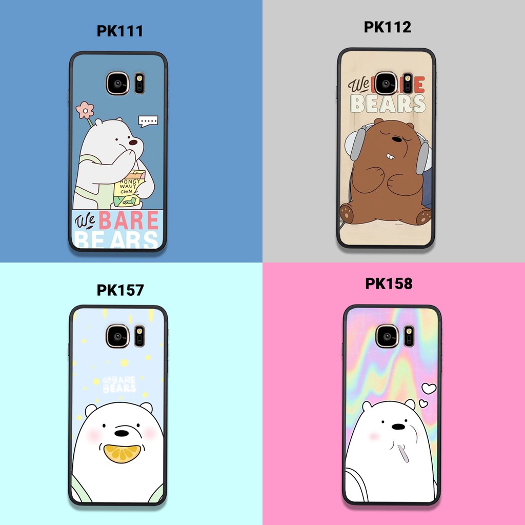 [Freeship từ 50k] ỐP LƯNG SAMSUNG S6 - S6 EDGE - S7 - S7 EDGE IN HÌNH GẤU WE BARE BEARS