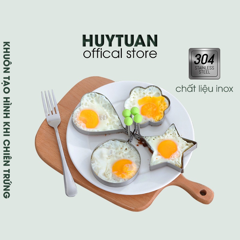 Khuôn rán trứng ốp la, bánh - Khay chiên tạo nhiều hình cute có núm cầm