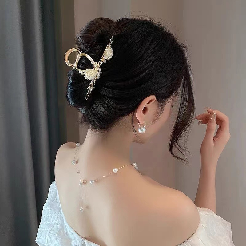 Kẹp Tóc Hình Cá Mập Đính Ngọc Trai Nhân Tạo Thời Trang