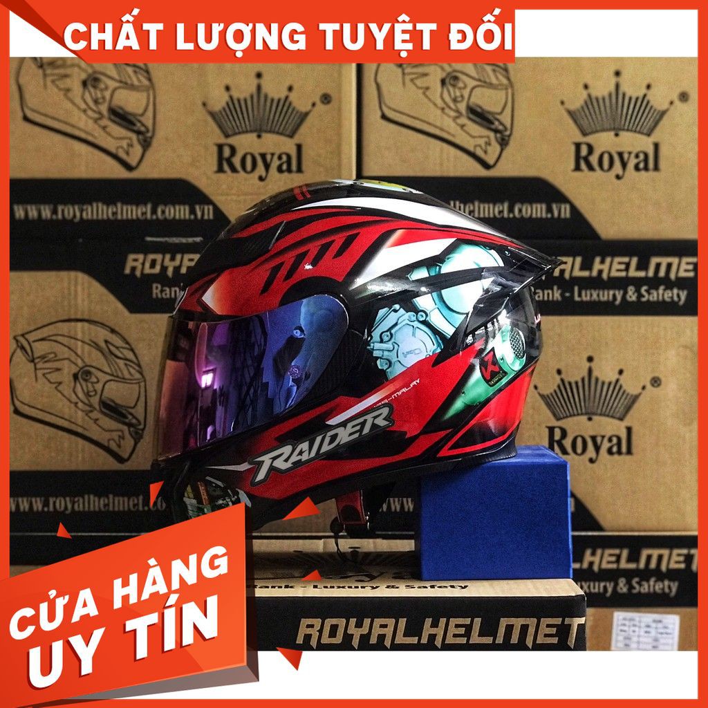 MŨ FULLFACE M138B LÊN TÊM RAIDER CỰC ĐẸP, TẶNG TÚI XÁCH, BẢO HÀNH 12 THÁNG