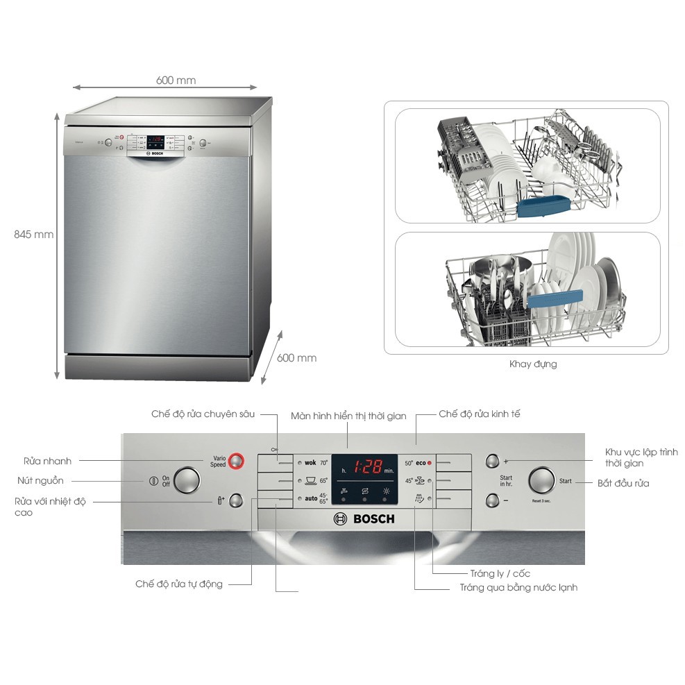 Máy Rửa bát BOSCH SMS63L08EA