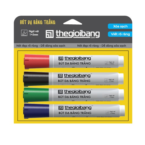 Bút Lông Viết Bảng Trắng Thế Giới Bảng - NÉT ĐẸP, XÓA SẠCH - Lượng Mực Hơn 20% So Bút Dạ Thường