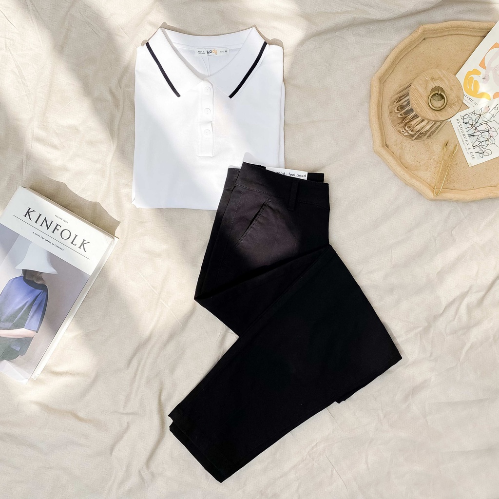 Áo len nữ YODY có cổ polo kiểu tay lỡ co giãn giữ form ALN4036 | BigBuy360 - bigbuy360.vn