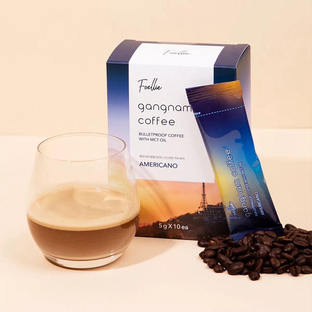 Hộp 10 Gói Cà Phê Giảm Cân, Ngăn Ngừa Tích Mỡ Foellie Gangnam Coffee (5g/13g/14g/15g) x 10
