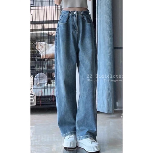 Quần jean gài eo ống rộng culottes có bigsize size lớn
