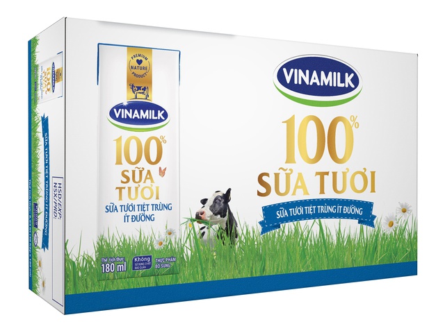 Thùng 48 hộp Sữa tươi tiệt trùng Vinamilk ít đường 180ml