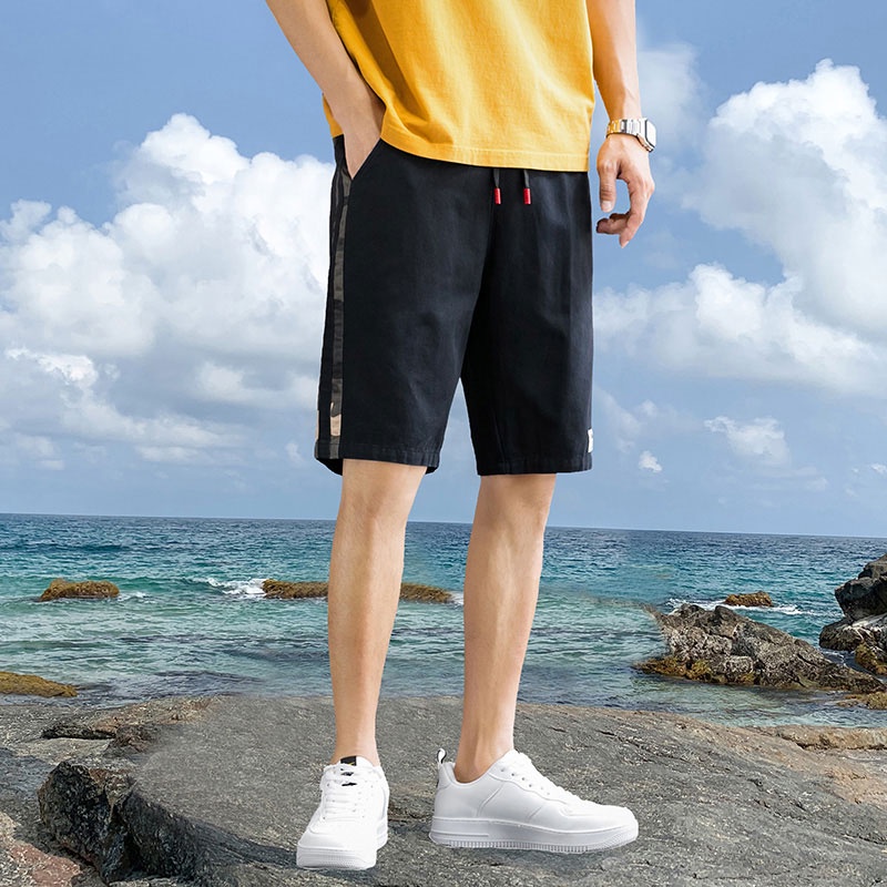 Quần Short Cotton Dáng Rộng Họa Tiết Rằn Ri Thời Trang Mùa Hè Mới Cho Nam M-5XL