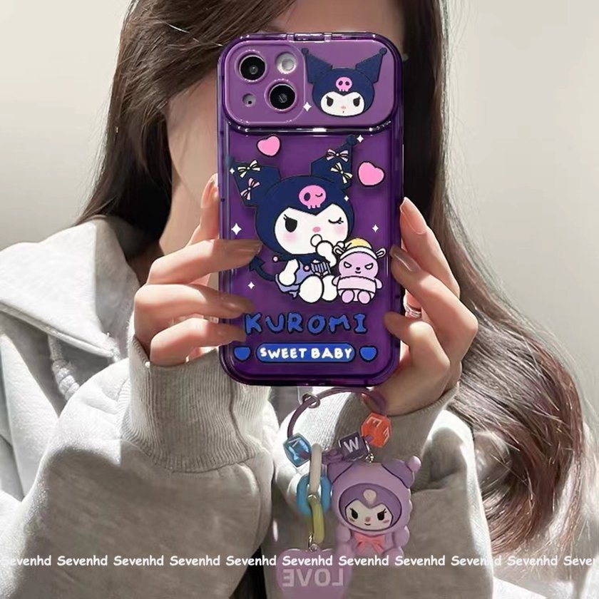 Ốp Điện Thoại Mềm Họa Tiết Hoạt Hình Tích Hợp Gương Cho iPhone 14 13 12 11 Pro Max X XR Xs Max 8 7 6 6s Plus SE 2020
