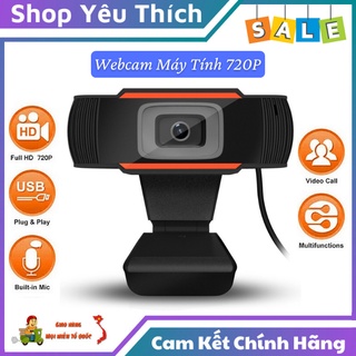 Webcam Máy Tính Laptop Chuyên Dụng Dùng Để Livestream, Học Và Làm Việc Từ Xa, Độ Phân Giải 1280x720P