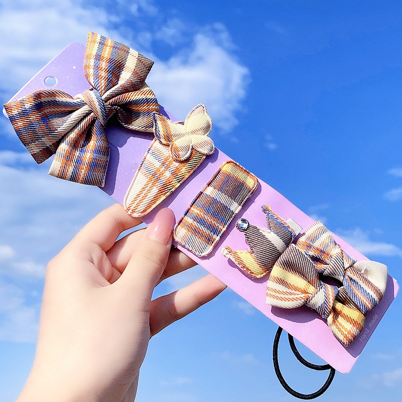 SET 5 Kẹp hình nơ sơ mi đính tóc đáng yêu dành cho nữ