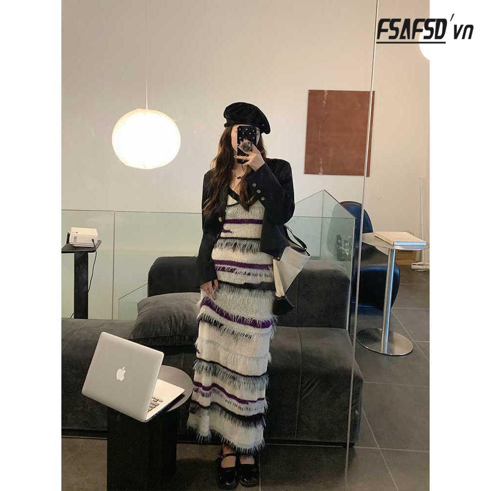 Đầm Yếm Dáng Dài Thời Trang Mùa Thu 2022 Dành Cho Nữ