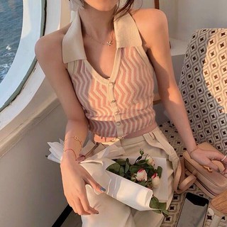 Áo yếm kẻ sọc ( kèm hình thật )