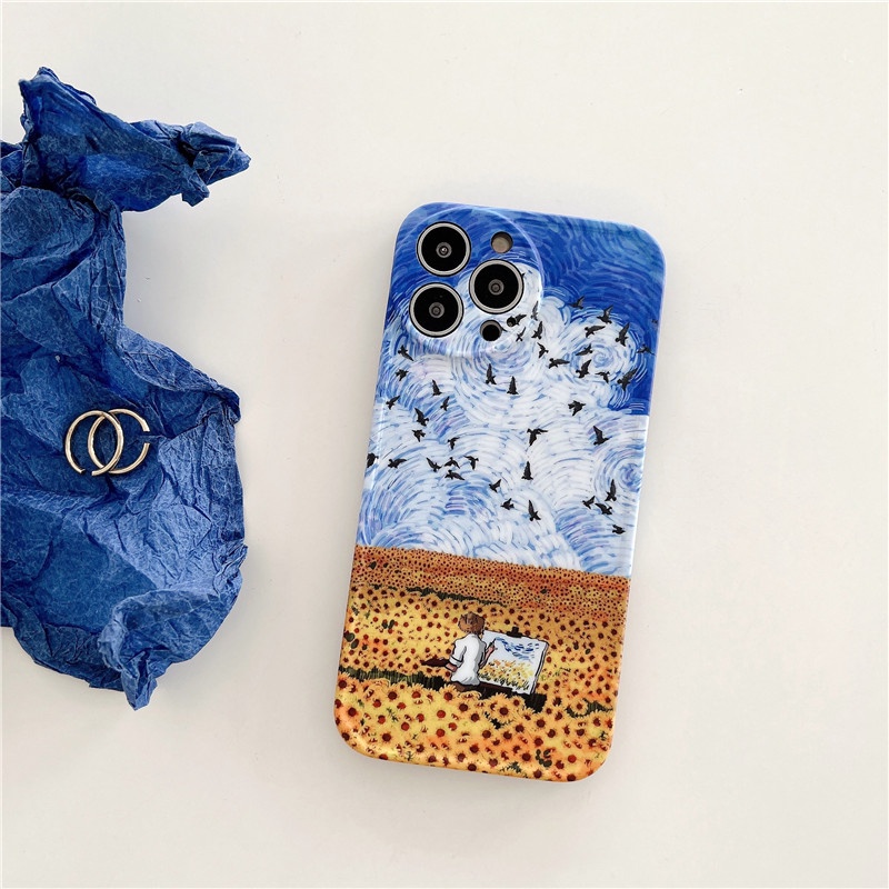 Ốp Điện Thoại IMD Mềm Họa Tiết Tranh Sơn Dầu van gogh Hoạt Hình Cho IPhone13 12 11 MAX X/XS XR XSMAX 7P/8P 7/8/SE2