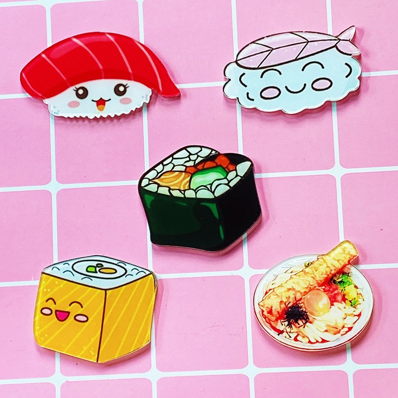 Huy hiệu cài áo - pin cài balo xinh xắn - cài áo hình bánh sushi đáng yêu