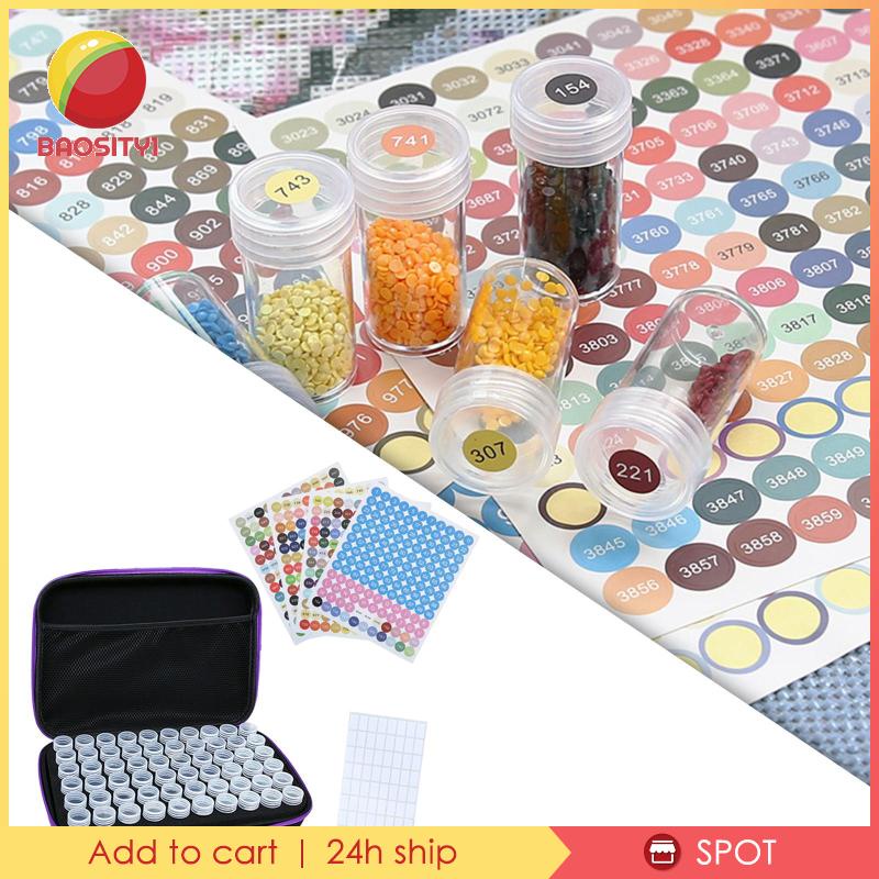 Hộp Đựng Tranh Đính Đá 60 Ngăn Có Khóa Kéo Hiệu Baosity1