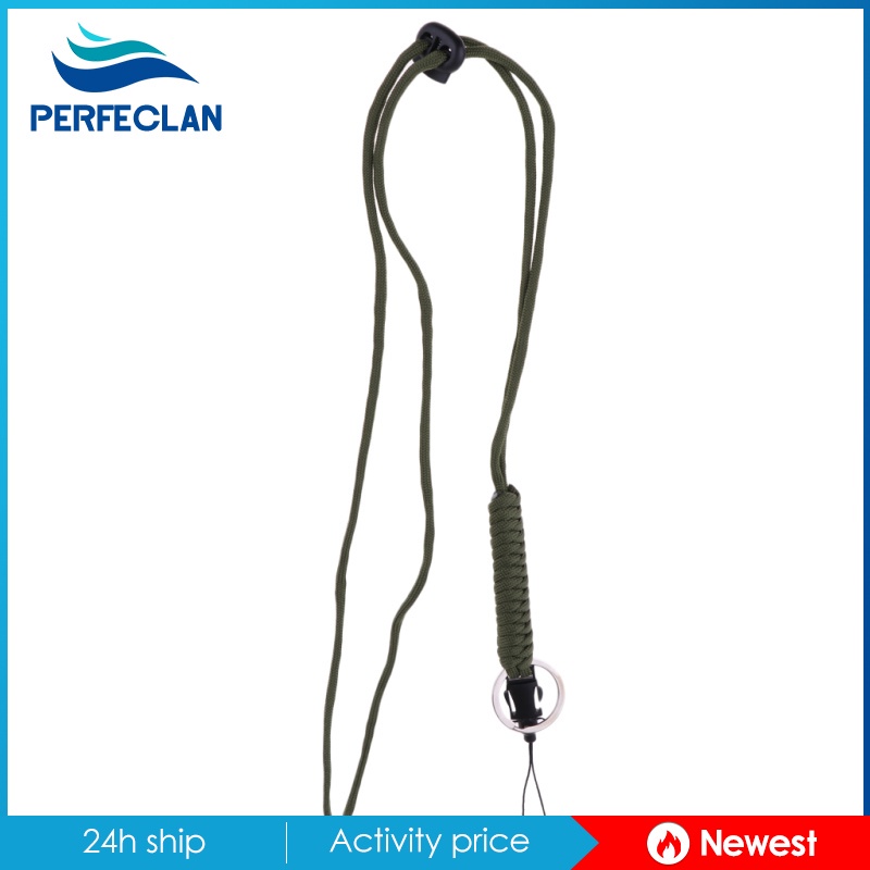 [Perfeclan] Móc Khóa Sinh Tồn Dây Bện Nhiều Màu Sắc Có Vòng Nhẫn Ngoài Trời