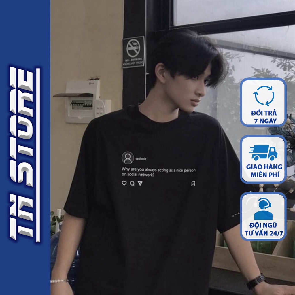 Áo thun tay lỡ from rộng SADTAGRAM Unisex,  Áo đôi nam nữ chất cotton dày dặn - TNStore | BigBuy360 - bigbuy360.vn