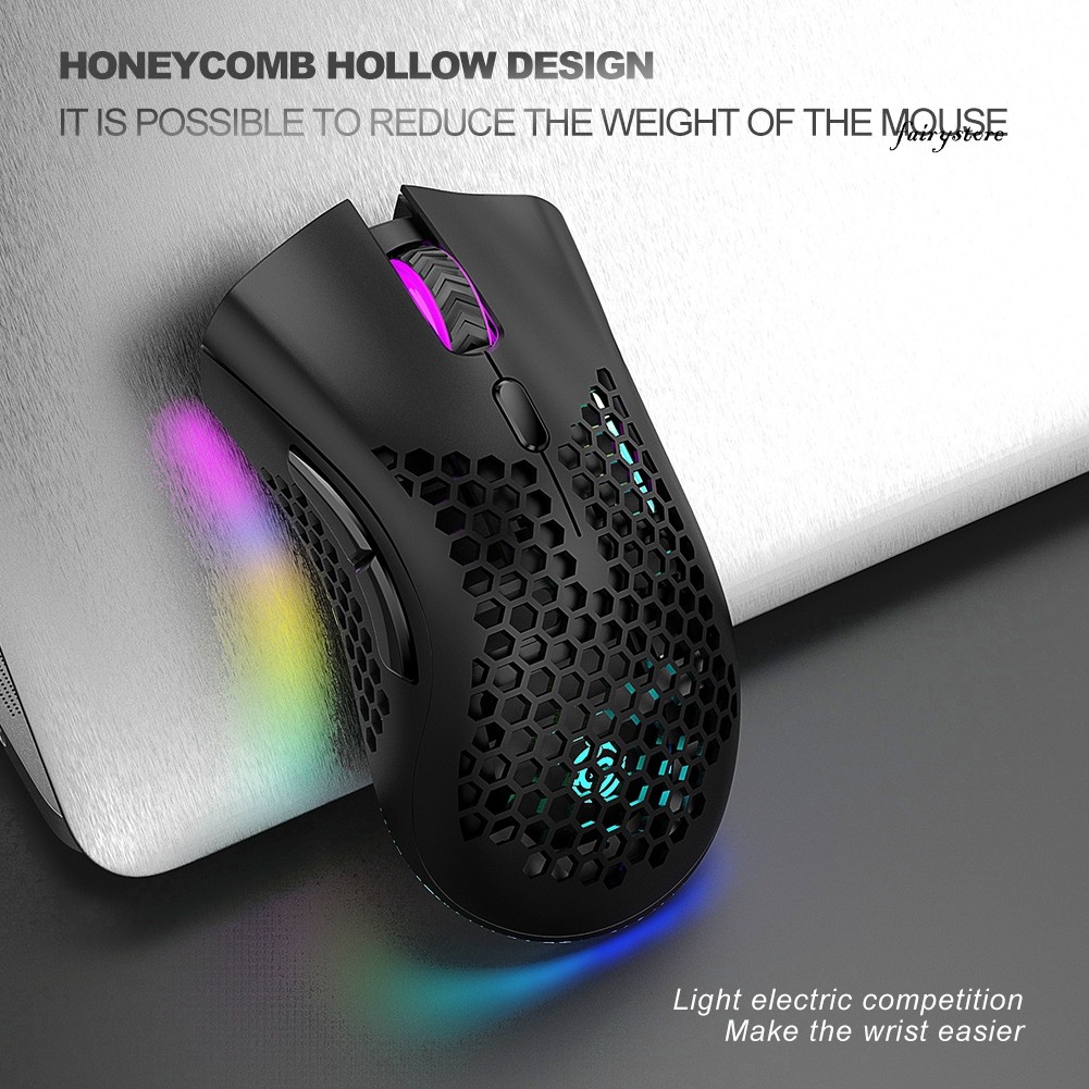 Chuột Máy Tính Không Dây Có Đèn Led Rgb 1600 Dpi Rgb