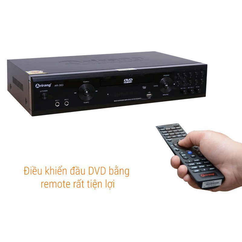 Đầu DVD karaoke Arirang AR-36D Kèm 2 micro