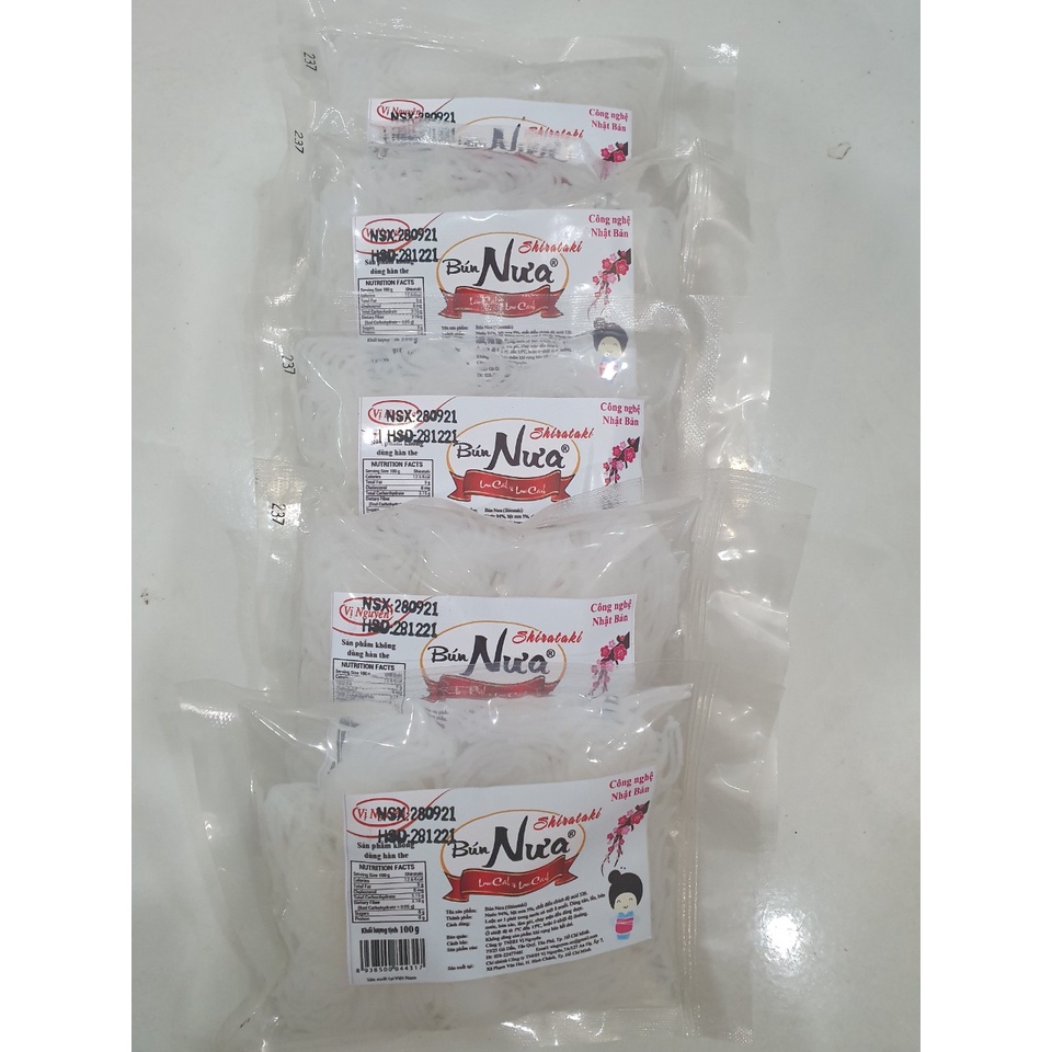 Combo 5 Gói Bún Nưa Cuộn Keto Das Vị Nguyên 100g - Gói nhỏ dễ sử dụng