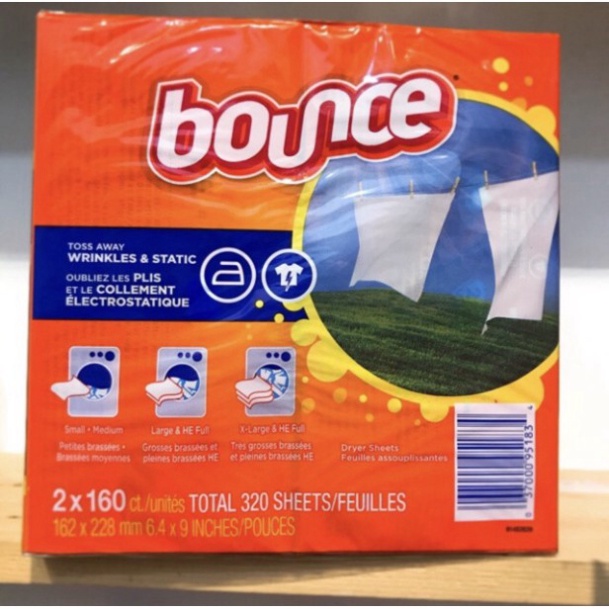 Giấy thơm quần áo và mềm vải BOUNCE Outdoor Fresh của Mỹ 1 tờ ILY