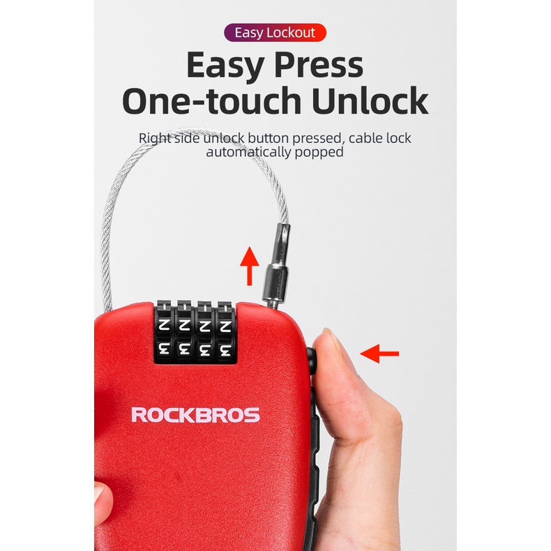 Dây khóa chống trộm ROCKBROS cho xe đạp