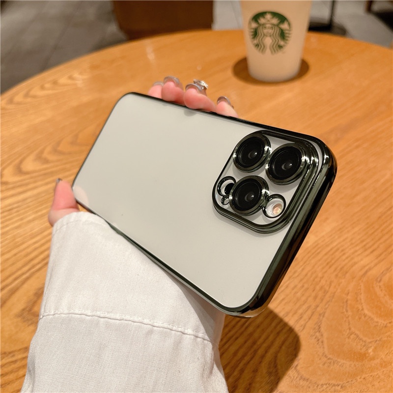 Ốp Điện Thoại Mềm Trong Suốt Chống Sốc Chống Bụi Màu Tím Cho iPhone 14 Pro MAX 13 12 11 Pro MAX 14 Plus