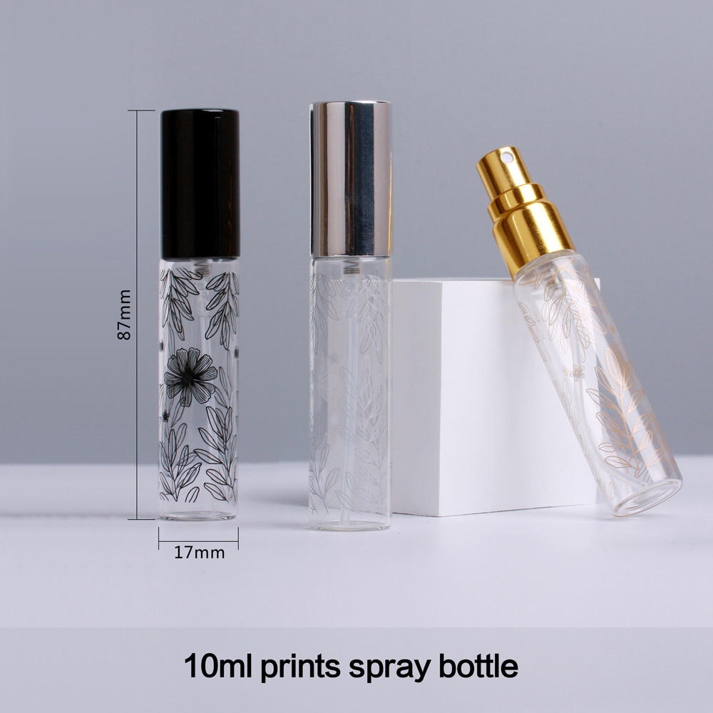 Lọ Đựng Nước Hoa Bằng Kính Họa Tiết Chiếc Lá 10ml