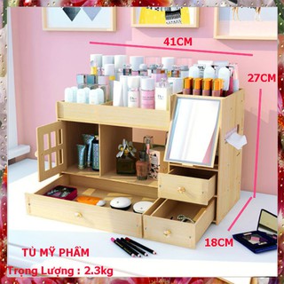 Tủ kệ để đồ mỹ phẩm trang điểm chọn màu có gương