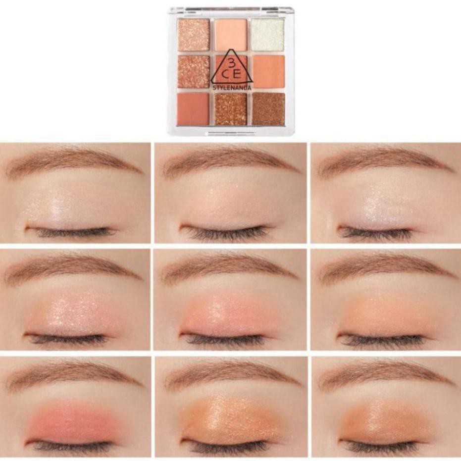 [CHÍNH HÃNG] Bảng Phấn Mắt 3CE 9 Ô Nhiều Màu Thời Trang Trẻ Trung 7g, Phấn Mắt Nhũ Lấp Lấp Hàn Quốc | BigBuy360 - bigbuy360.vn