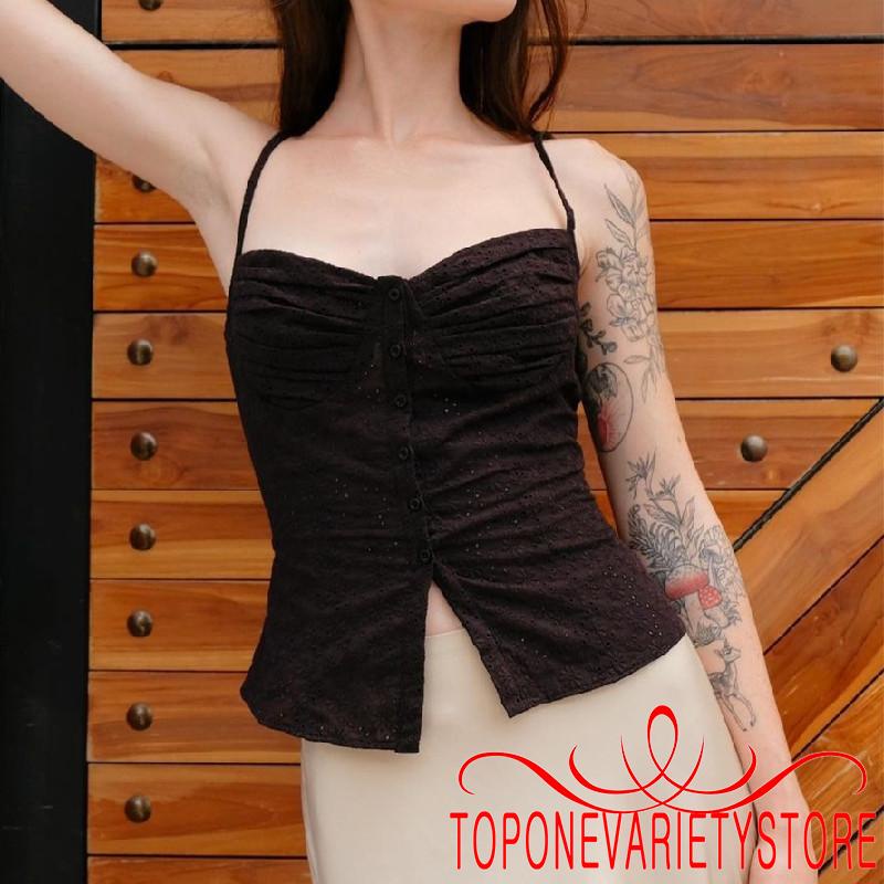 Topone Áo Hai Dây Phối Nút Thời Trang Cho Nữ