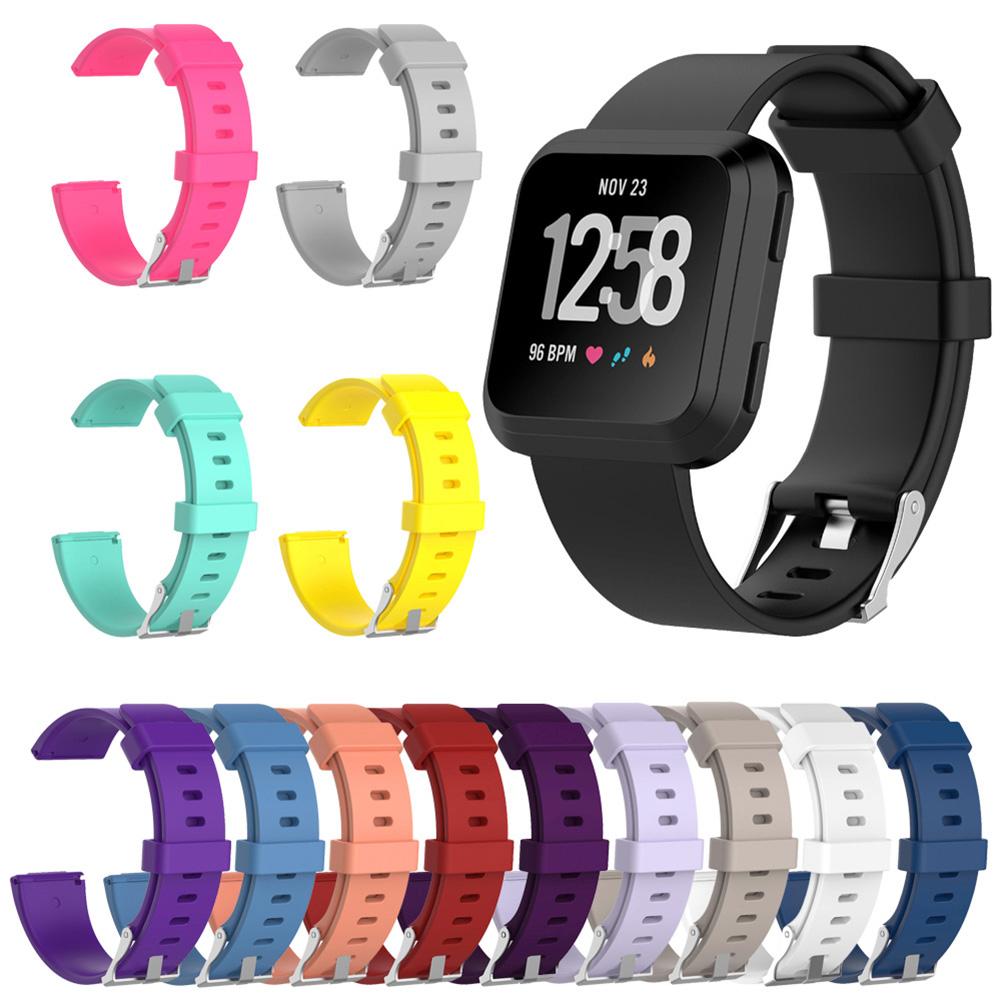 Dây đeo bằng silicon thay thế Fitbit Versa Smartwatch Classic Wristband Strap Buckle Bracket