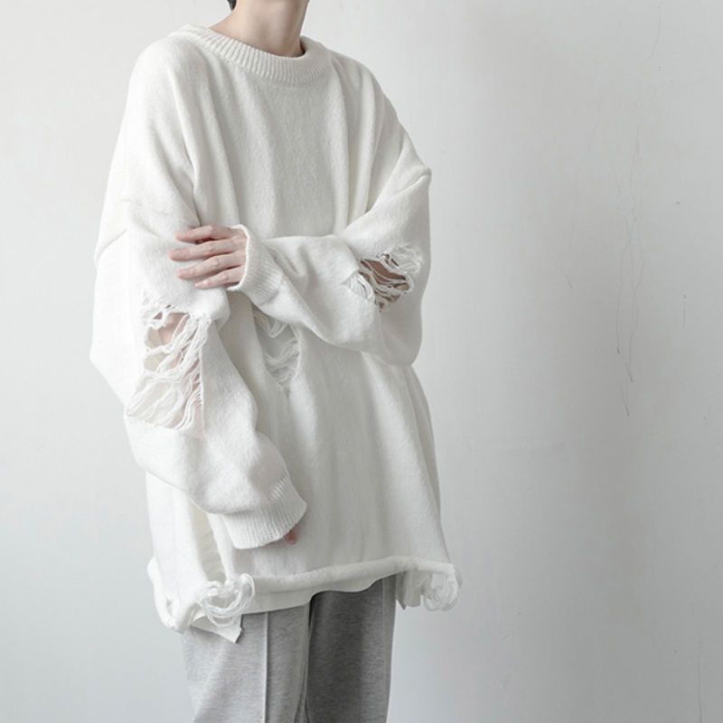 Áo Sweater Dệt Kim Cổ Tròn Màu Sắc Đơn Giản Thời Trang Mùa Đông Cho Nam Và Nữ