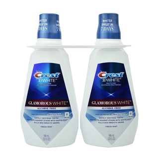 Set 2 chai Nước súc miệng trắng răng Crest 3D White 964ml ( Màu Trắng )