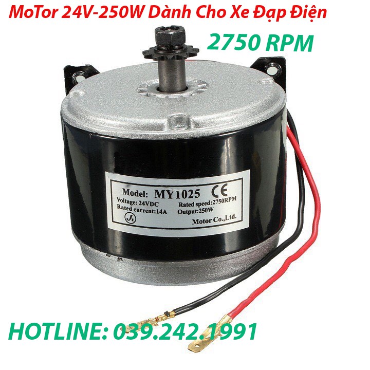 Motor 24V 250W Dành Cho Xe Đạp Điện