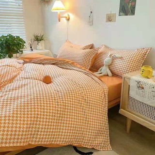 Bộ Drap & Chăn Phao Cotton Poly Roma Cam