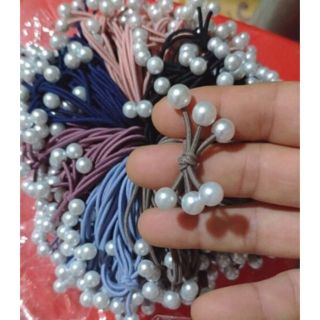 Set 3 Dây buộc tóc nơ đính hạt xinh xắn