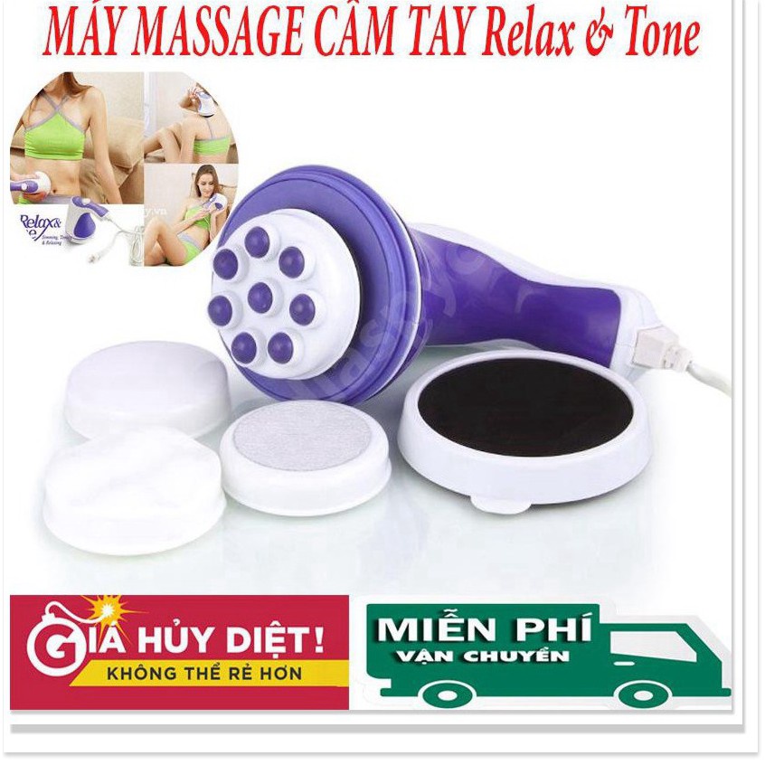 MÁY MÁT XA CẦM TAY RELAX đa chức năng, Máy massage toàn thân cao cấp Đánh tan mỡ bụng Siêu tiện - HÀNG CHÍNH HÃNG