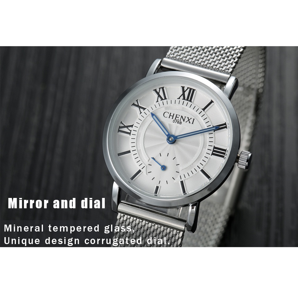 Đồng Hồ Đeo Tay CHENXI 076B Mặt Thép Không Gỉ Chống Nước Sang Trọng Cho Nữ
