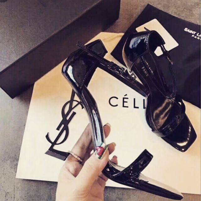 Giày yves saint laurent nữ gót YSL size 36 màu đen sale sốc