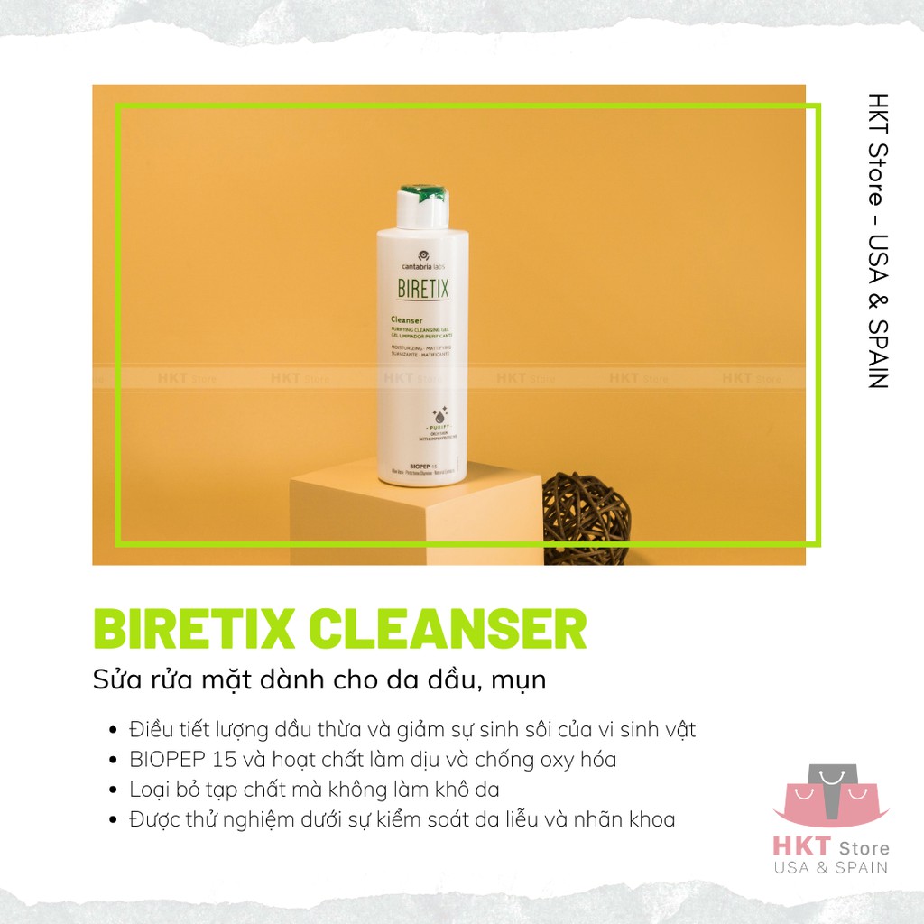 Sửa rửa mặt Biretix dành cho da dầu nhờn, mụn Purifying active cleansing gel