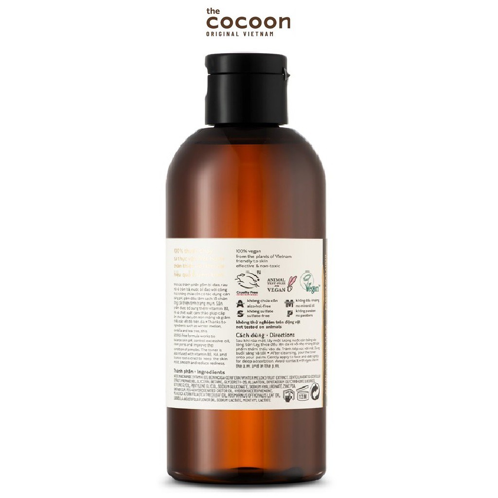 [Mã COSGLORIAT4 -8% đơn 250K] Bigsize - Nước Bí Đao Cân Bằng Da Cocoon 310ml