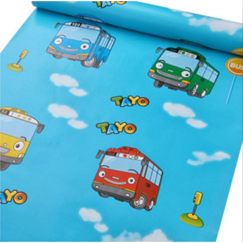 Cuộn 10m giấy dán tường xe bus khổ rộng 45cm