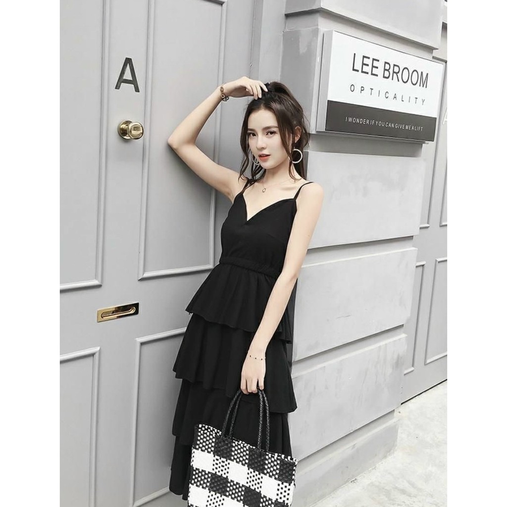Đầm Maxi 4 Tầng Eo Chun 2 Màu - DM0085 | BigBuy360 - bigbuy360.vn
